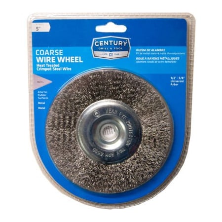 Century Drill & Tool Century Drill 76851 Bench Grinder Wire Wheels 5" Dia. Steel Crimped 76851